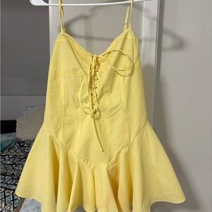 Hot & Delicious Sunny Lace-Up Dress